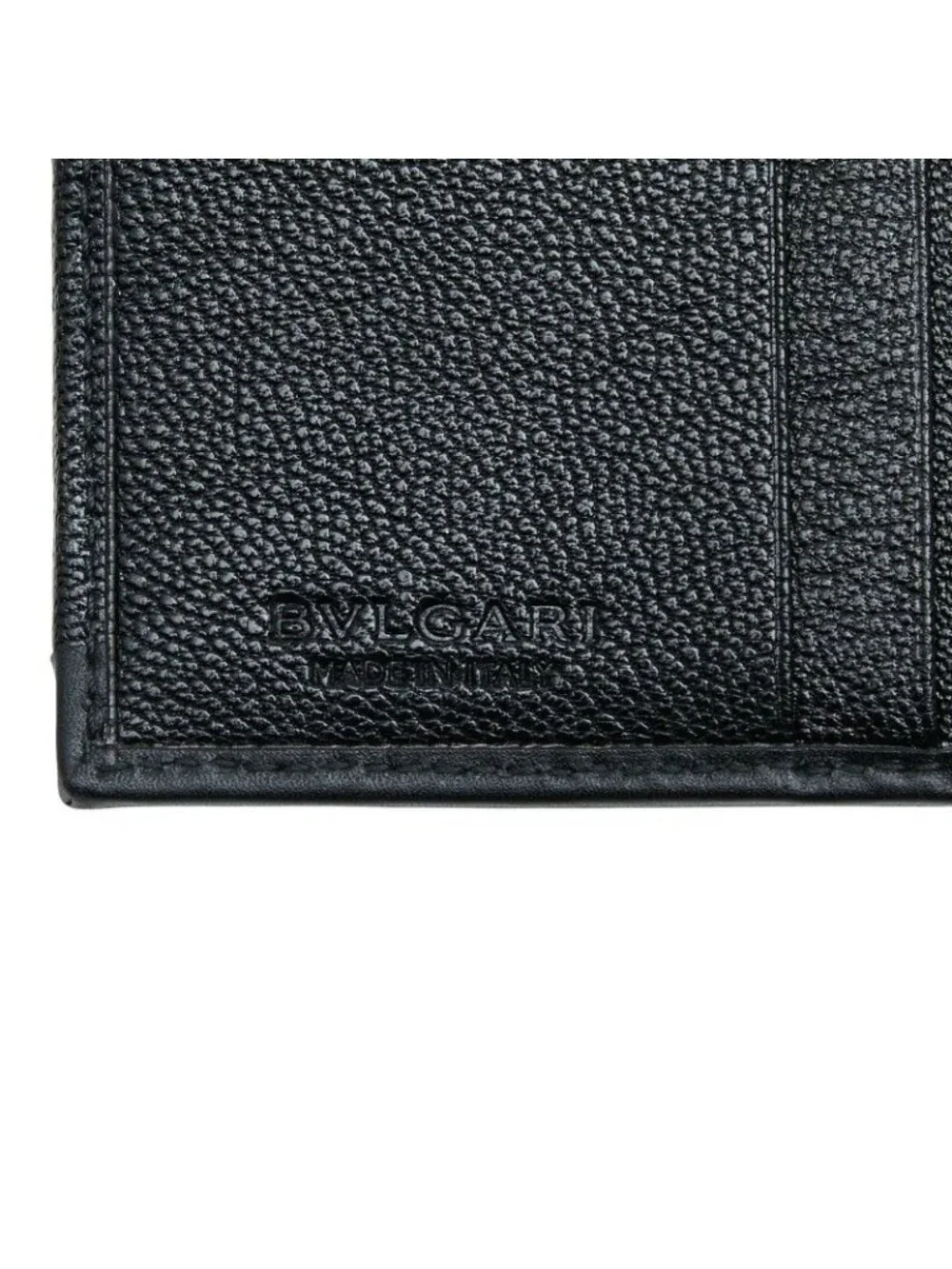 Bvlgari Doppiotondo Trifold Wallet Hook Black Leather